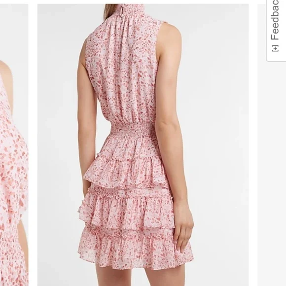 Printed Smocked Mock Neck Tiered Ruffle Dress - Picture 5 of 11